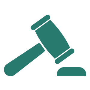Icono de mazo que simboliza la experiencia y conocimiento legal de Lemnis Abogadas.